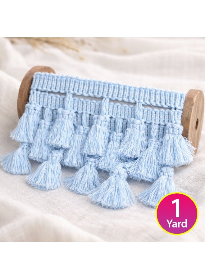 Habibi Party Tassels – 1 Yard Blue Color, 4.5 cm for DIY Crafts & Decoration - Image 1